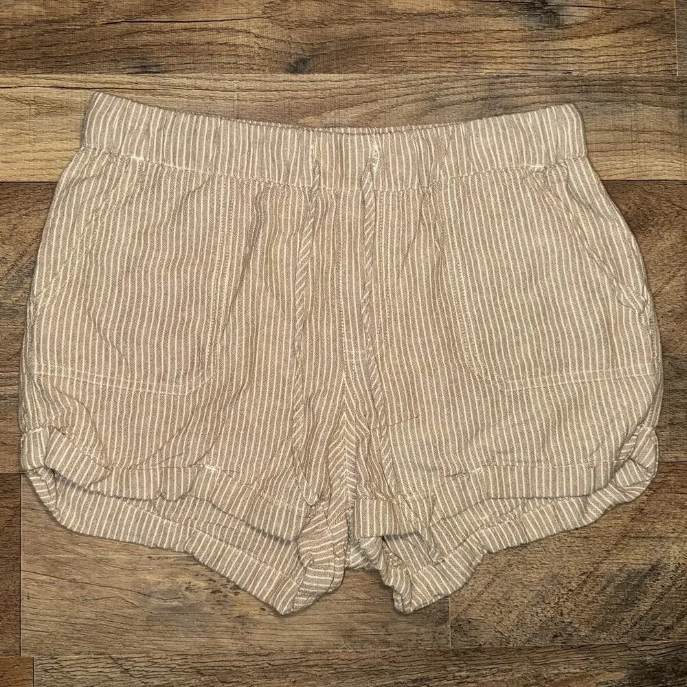 Volcom Striped Shorts Brown White Women’s Size XS